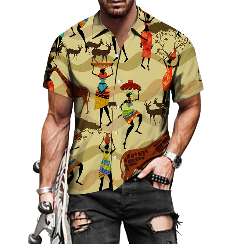 Summer Men’s African Printed Shirt-