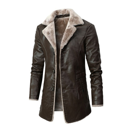 Men's Leather Long Style Coat
