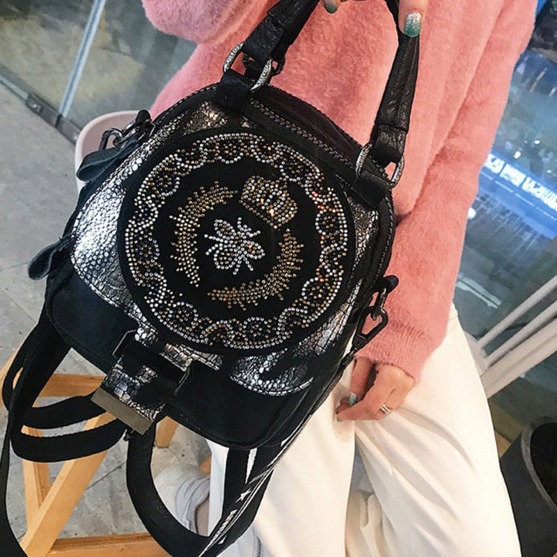 Rhinestone Designer Bee Crossbody Bag for Women