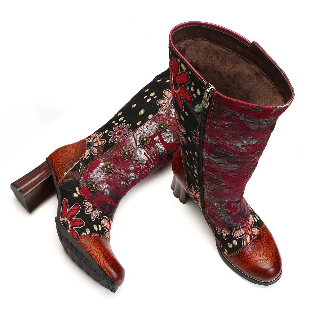 Floral Vintage Women Boots