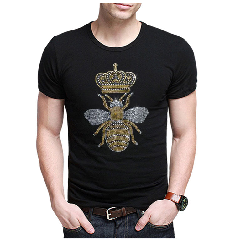 Luxury Crown Bee Diamond Men's T Shirt