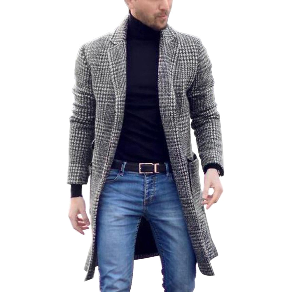 Men's Retro Long Wool Coat