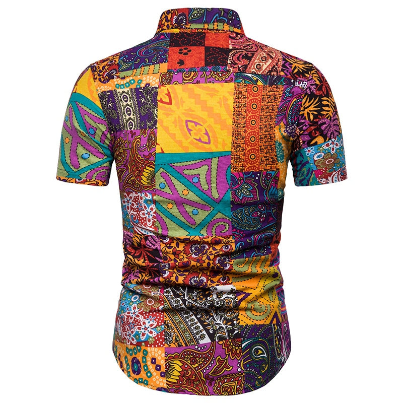 Colorful Vintage African Print Shirt