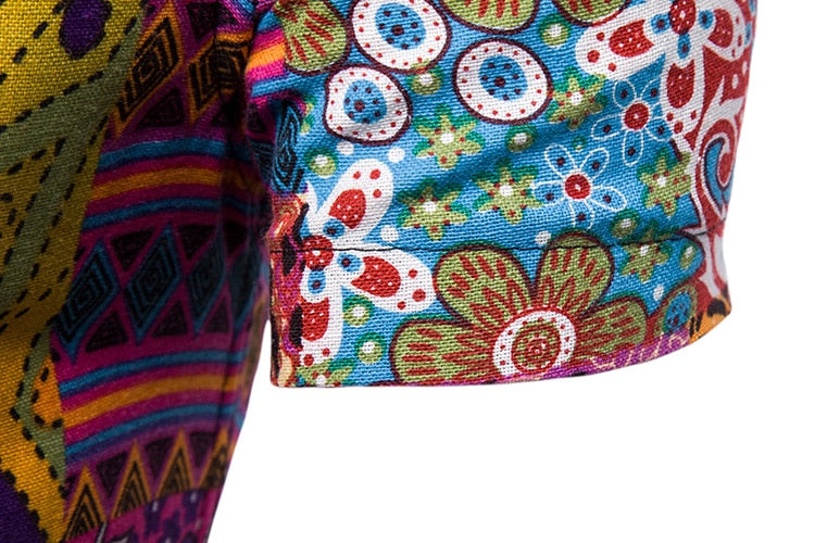 Colorful Vintage African Print Shirt