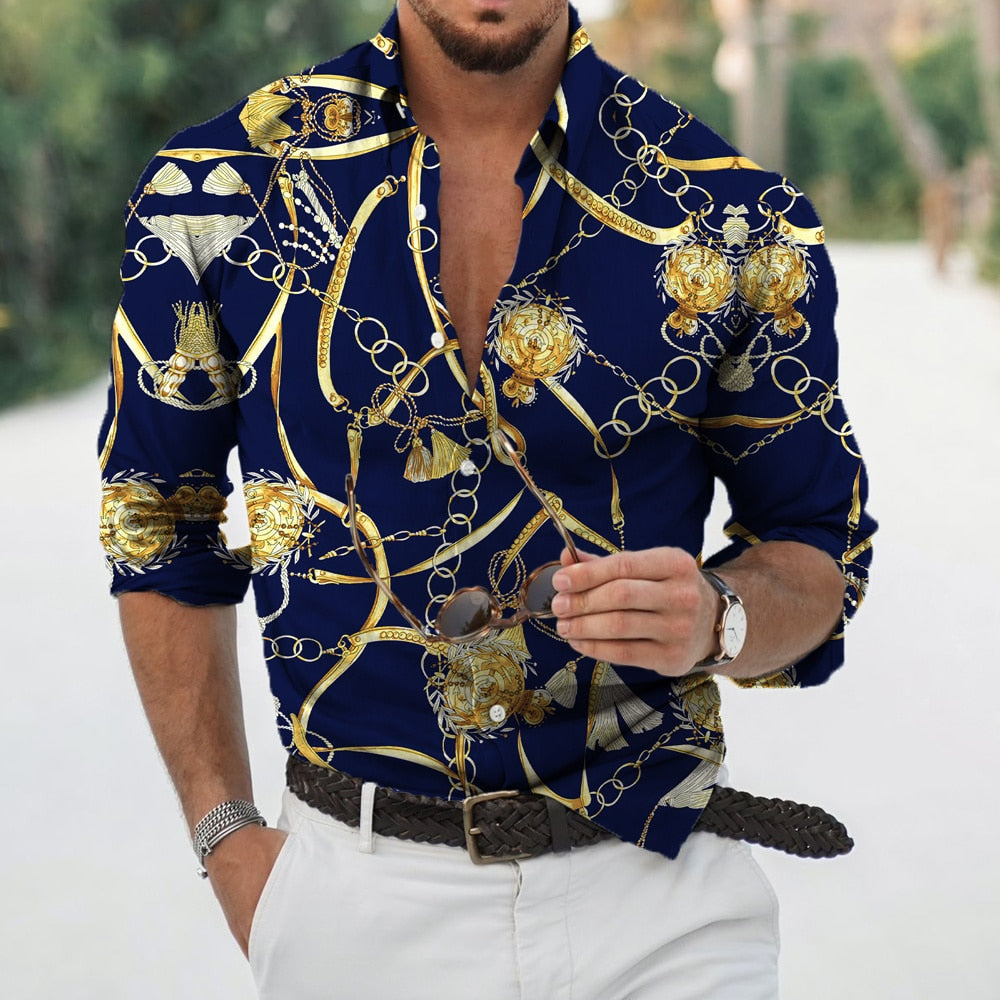 Men’s Long Sleeve Luxury Social Shirt