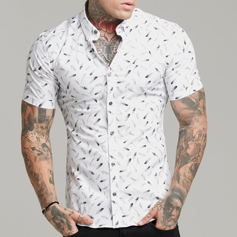 Men's Casual Slim Short-sleeved Shirt