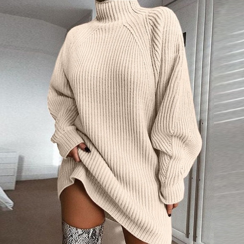 Women Loose Turtleneck Knitted Sweater