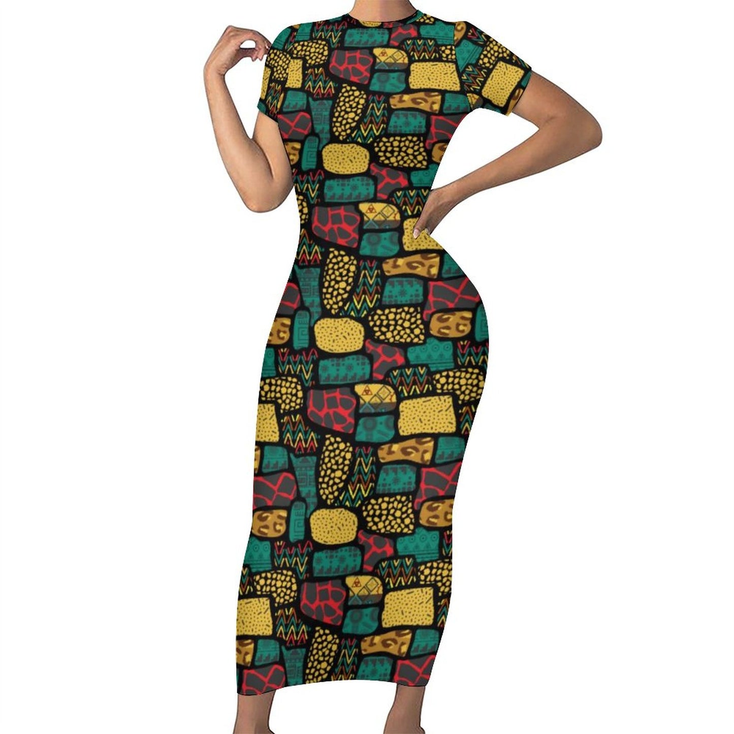 African Print Bodycon Dress