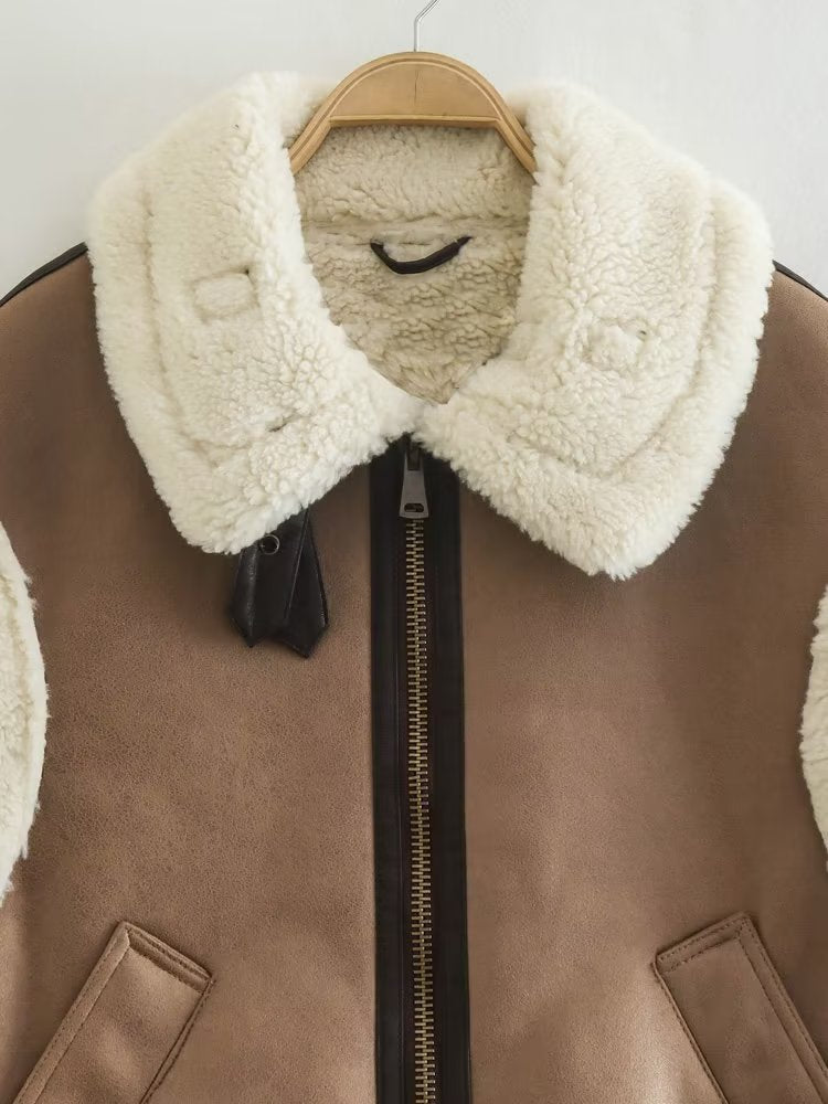 Sleeveless Fleece Vest Coat