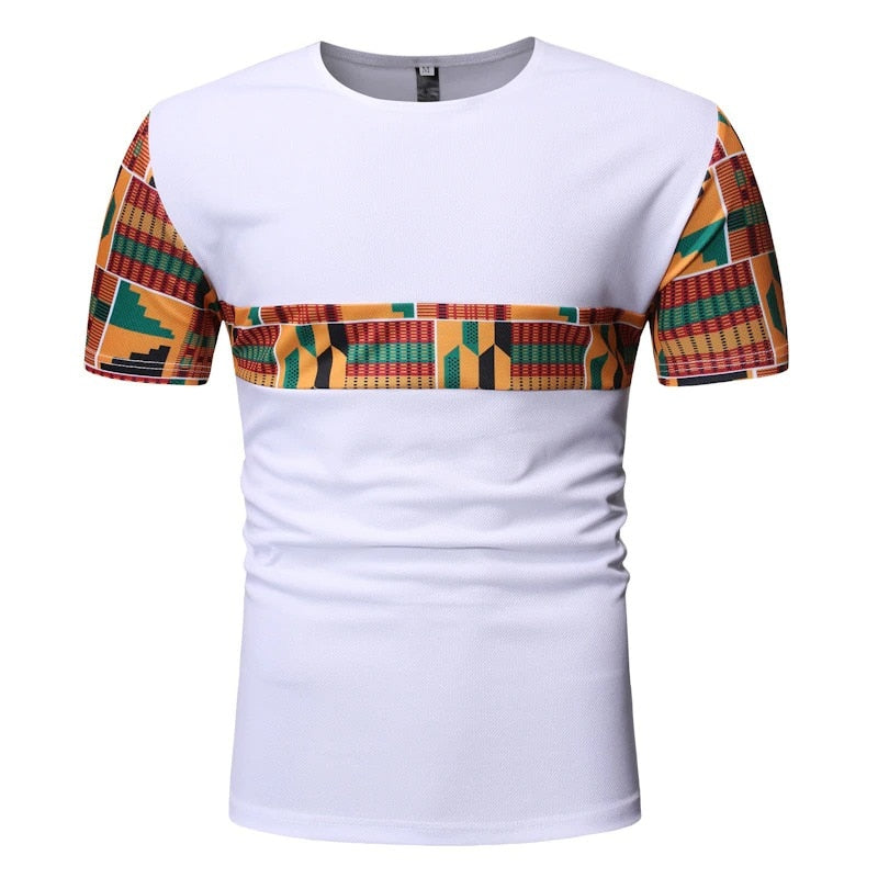 Men's African Dashiki Short Sleeve T-Shirt-WSF