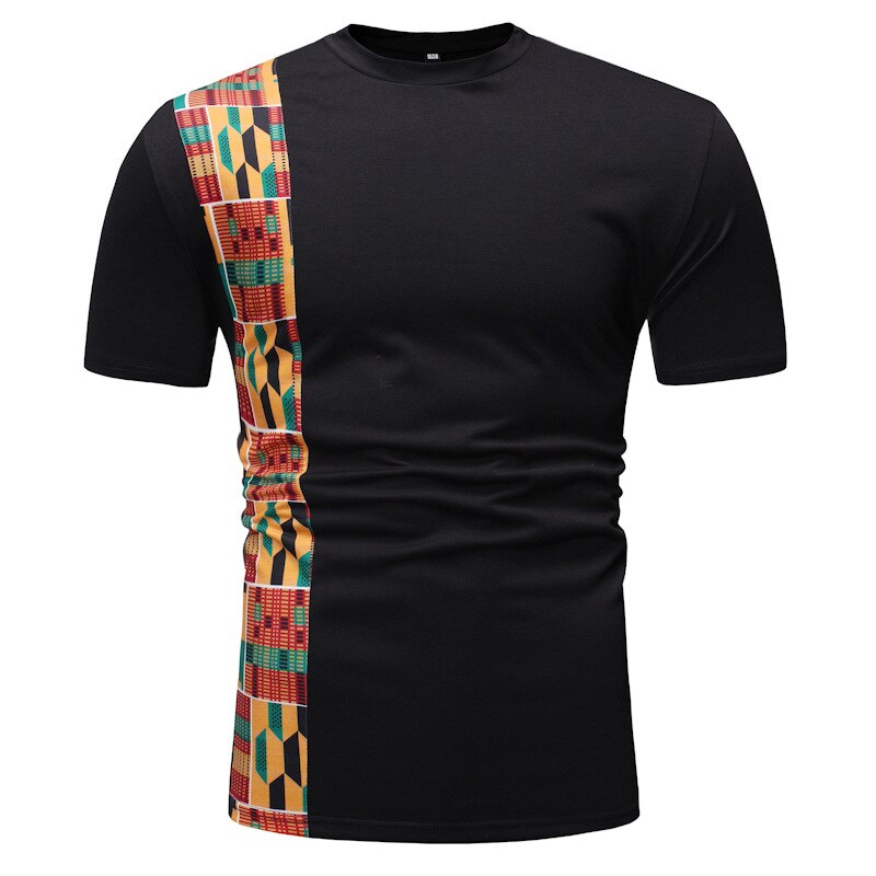 Men's African Dashiki Short Sleeve T-Shirt-BSS