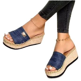 Platform Wedge Heel Sandals (BLUE)