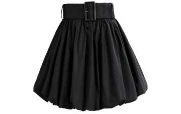 High Waist Pleated Black Ball Gown Skirt